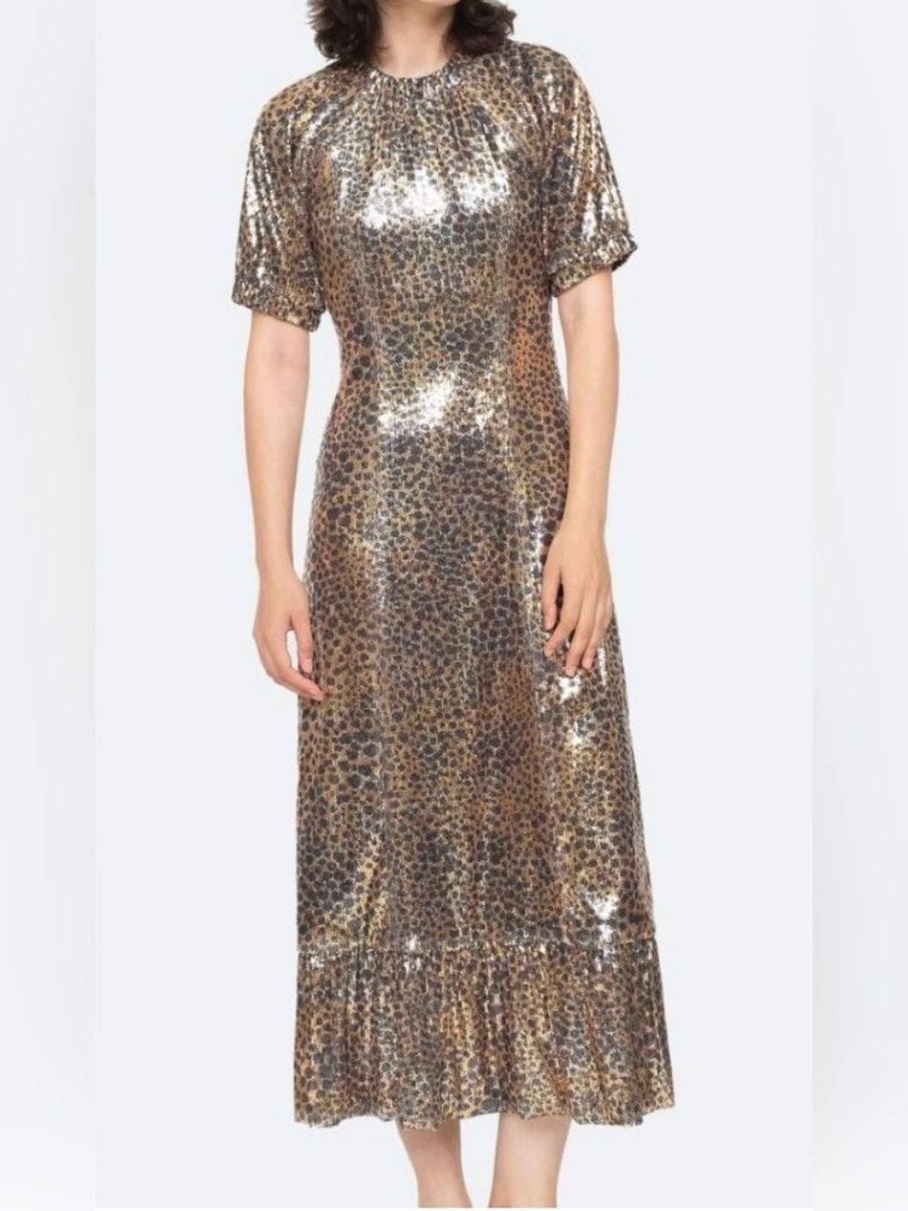 SEA NY cheetah sequin dress